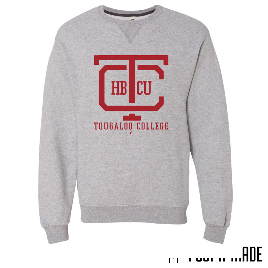 Tougaloo College Hbcu Crewneck Sweatshirt (Red Print) L / Royal
