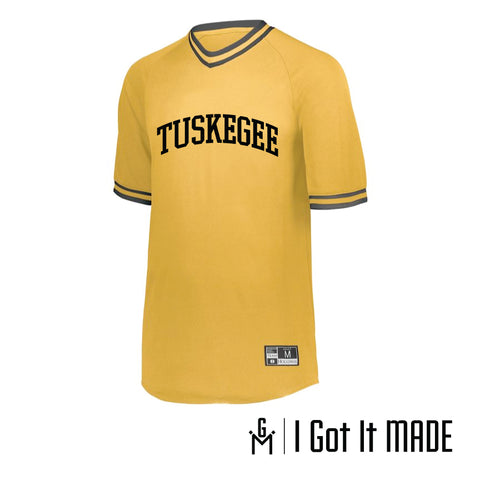 Tuskegee Retro V-neck Baseball Jersey